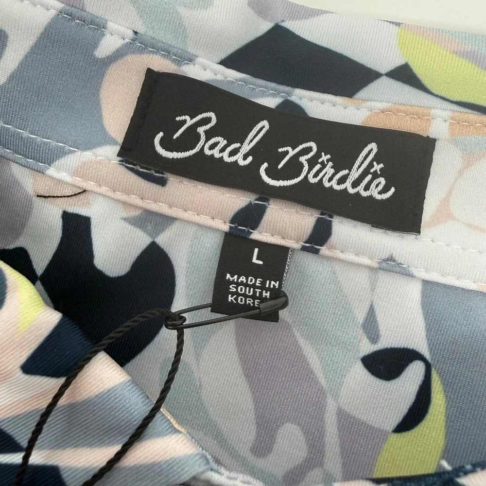 Bad Birdie Men's Core Polo Savannah Swing Large Abstract Floral Short Sleeve NEW - Picture 2 of 8